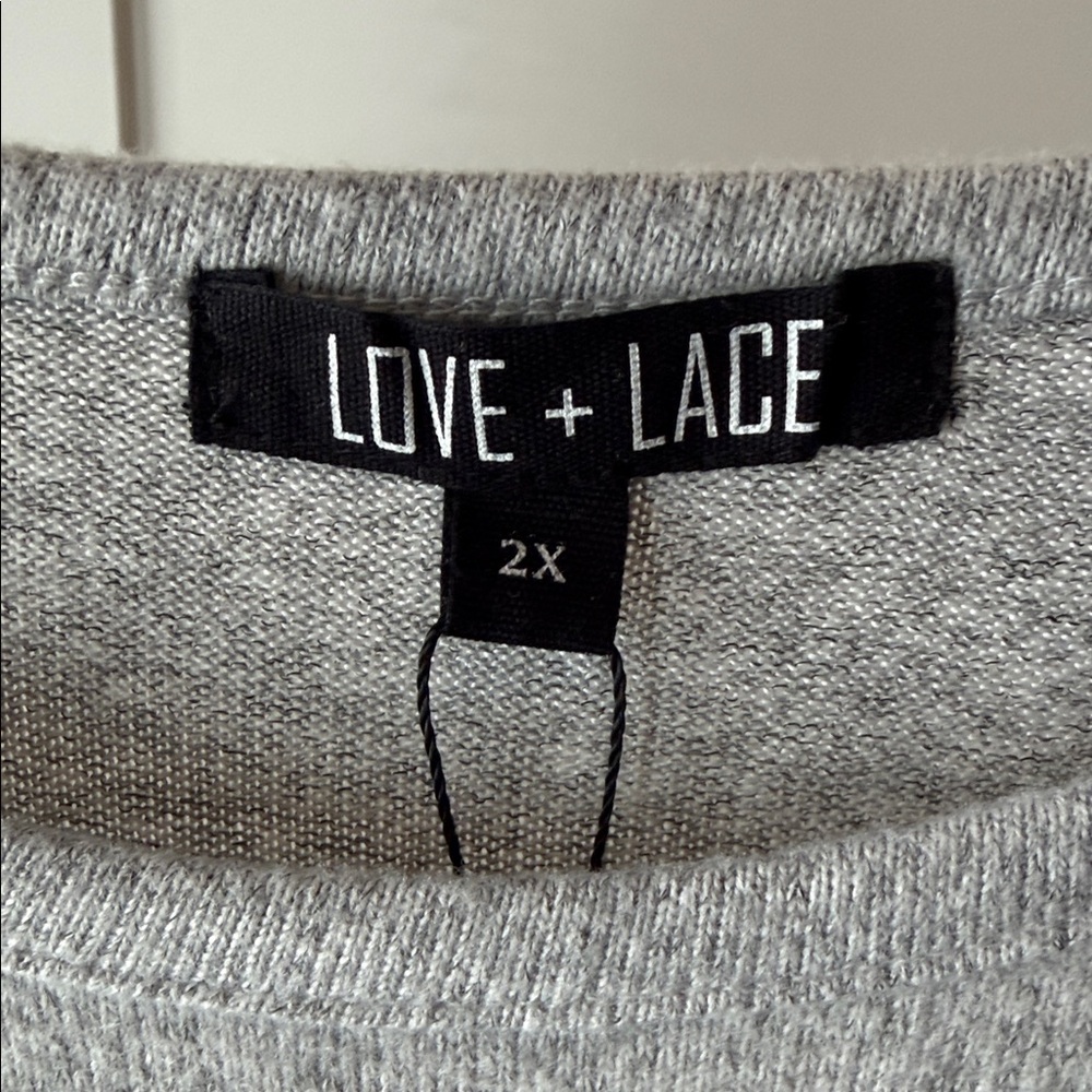 Gray Ruffle Sleeve Sweatshirt - Picture 2 of 7